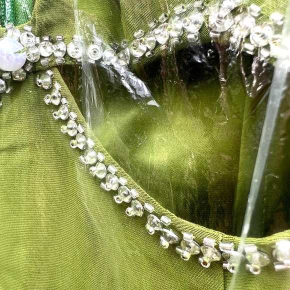 Ieena for Mac Duggal Apple Green Evening Gown 2630 dress NWT - Picture 8 of 11